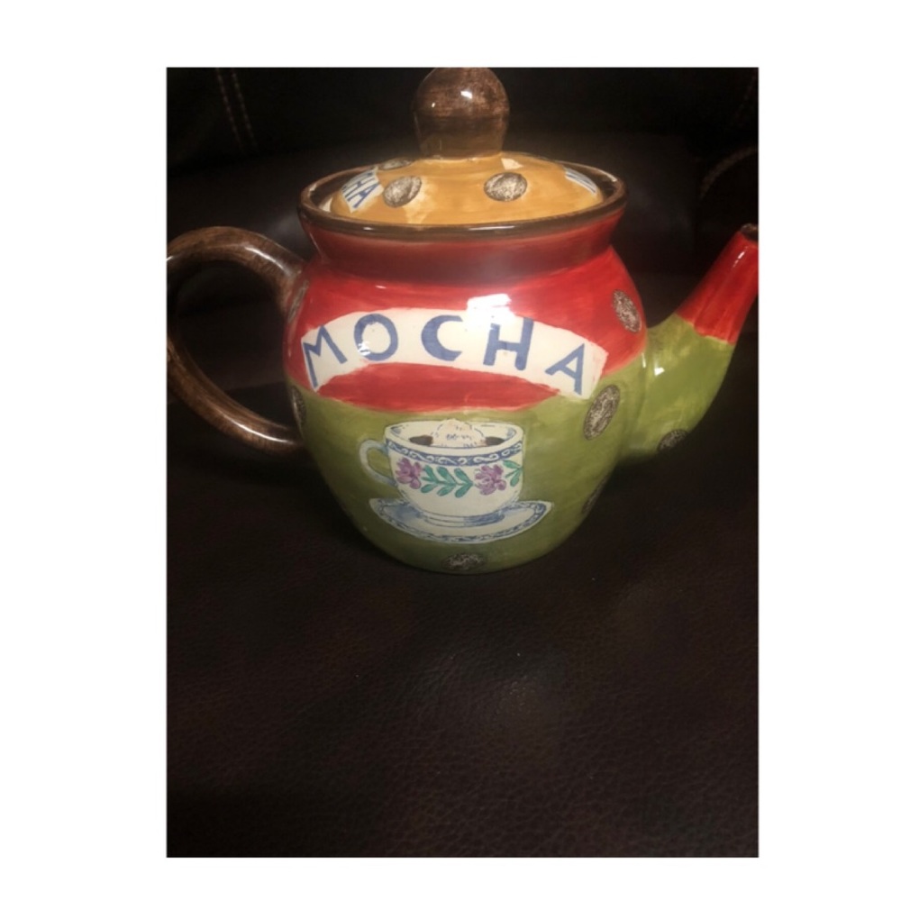 Ceramic Coffee Caffe Mocha Decorative Pot Teapot